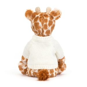 Bashful Giraffe with Personalised Cream Jumper